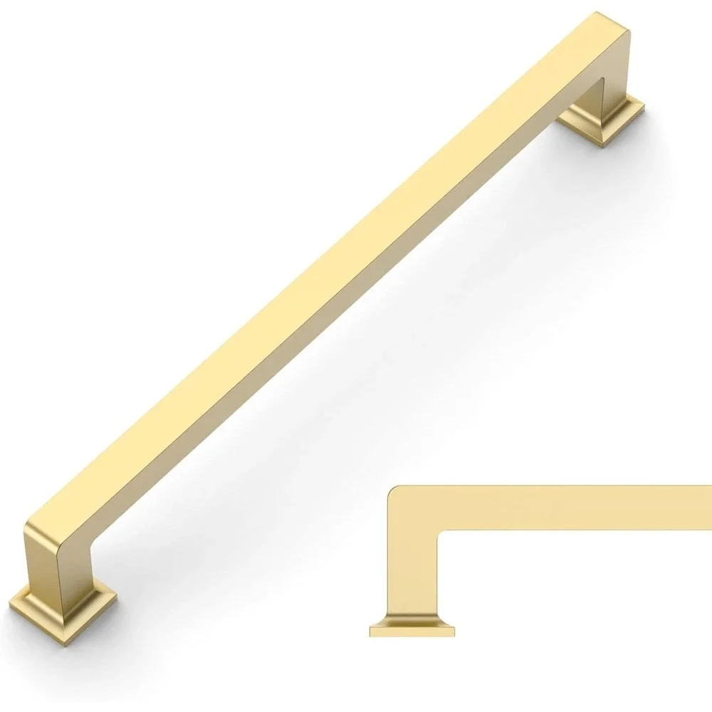 Amerdeco 10 Pack Brushed Gold Cabinet Pulls 12.6 Inch(320MM) Hole Centers